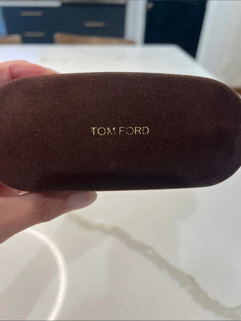 Tom Ford unisex Dark Brown Square Optical Glasses with Brown Case